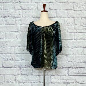 Sundance Green Ombre Polka Dot Devore Velvet Top